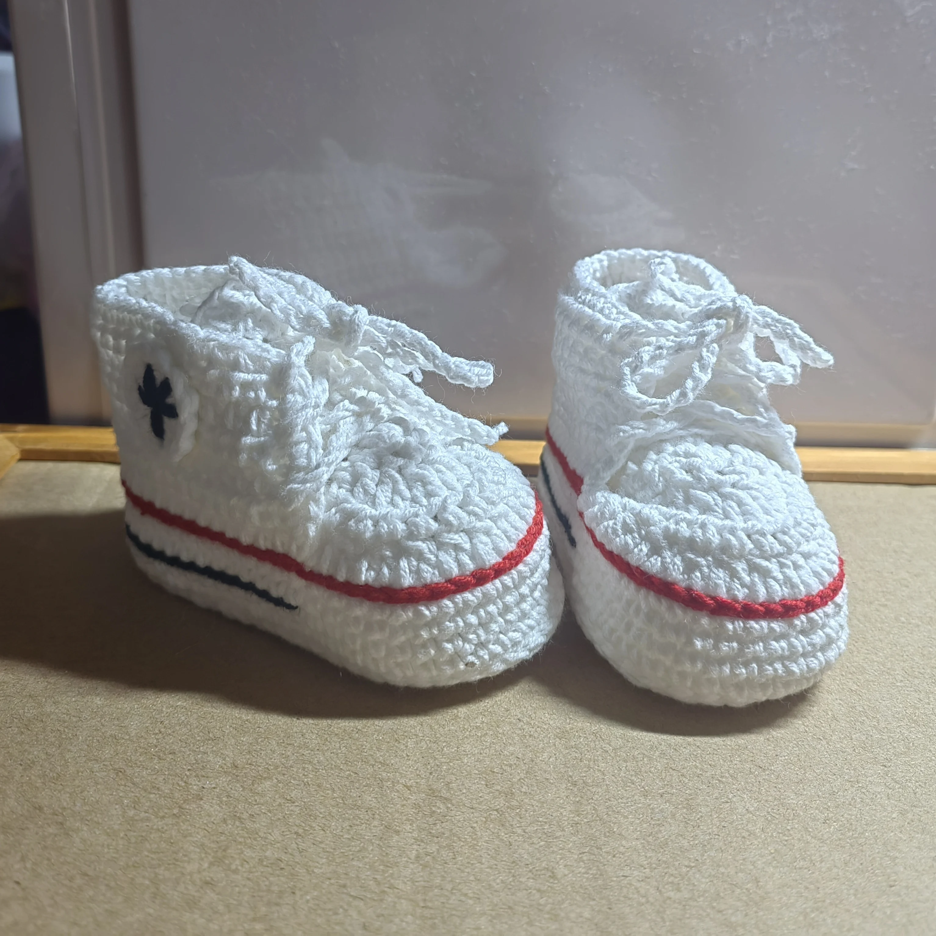 Purely Hand-Woven Baby Shoes, Lace-Up Sneakers, Baby Gift Shoes, Woolen Soft-Soled Shoes 3