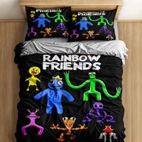Graffiti Rainbow Friends Cartoon Duvet Cover UK Single Double King US Twin Full Queen Size Bed Linen Set 2