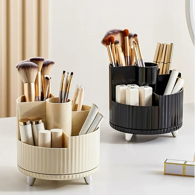 

Настольный Вращающийся контейнер для ручек, стойка для хранения, канцелярские органайзеры, роскошный органайзер для ухода за кожей, помады, туалетный столик, коробка большой емкости