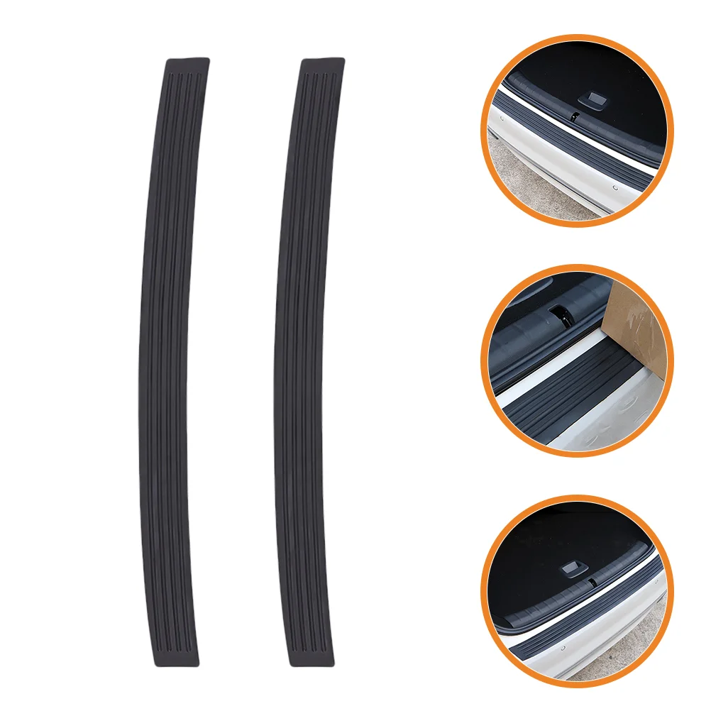 

2 Pcs Car Rear Bumper Protectors Trunk Sill Guards Rubber Strips Auto Strips