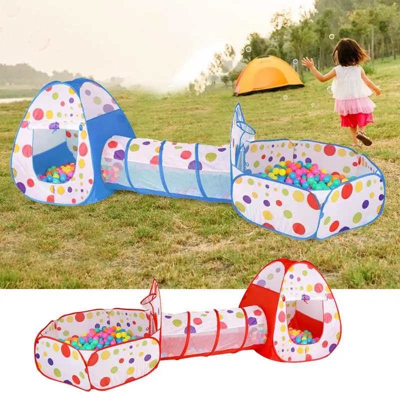 

Kids Play Tunnels Baby Tent Playpen with Tunnel Children Ball Pool Large Portable Kids Tent Ball Pit Crawling Tunnel For Kids