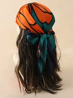 Luxury Brand 2023 Silk Square Scarf Women Cat Neck Hair Tie Band Beach Hijab Kerchief Head Headbands Bandana Female Foulard 70cm 4
