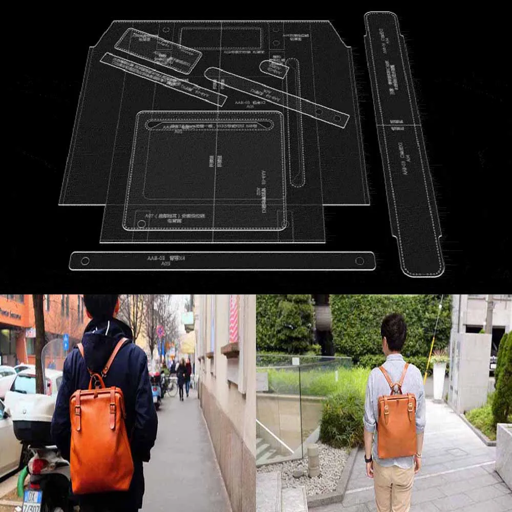 

Leather Bag Pattern Making with Kraft Paper and Acrylic Templates for Double shoulder foreskin leather bag