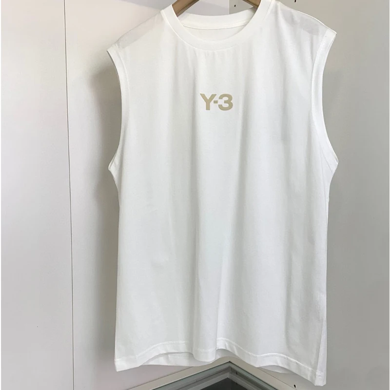 

Fashion Brand Y3 Spring Summer New Signature Letter Print Round Neck Pullover Vest Men Sports Sleeveless Men T-shirt