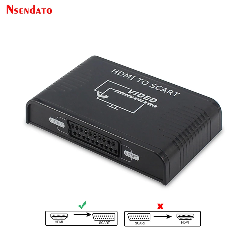 HDMI to Scart video Converter Adapter Connector Scart S-video AV to HDMI video audio Converter Adapter For HDTV DVD PS3 pal