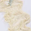 90x300 cm knit cloth table runner Wedding birthday party banquet decoration gauze fabric voile table cloth Twist table cover 4
