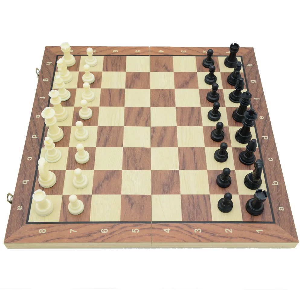49/44/39/34/29/24cm Chess Board Sets Folding Puzzle Wooden Chess Table Game Toys No Toxic for Kids Adults ﻿