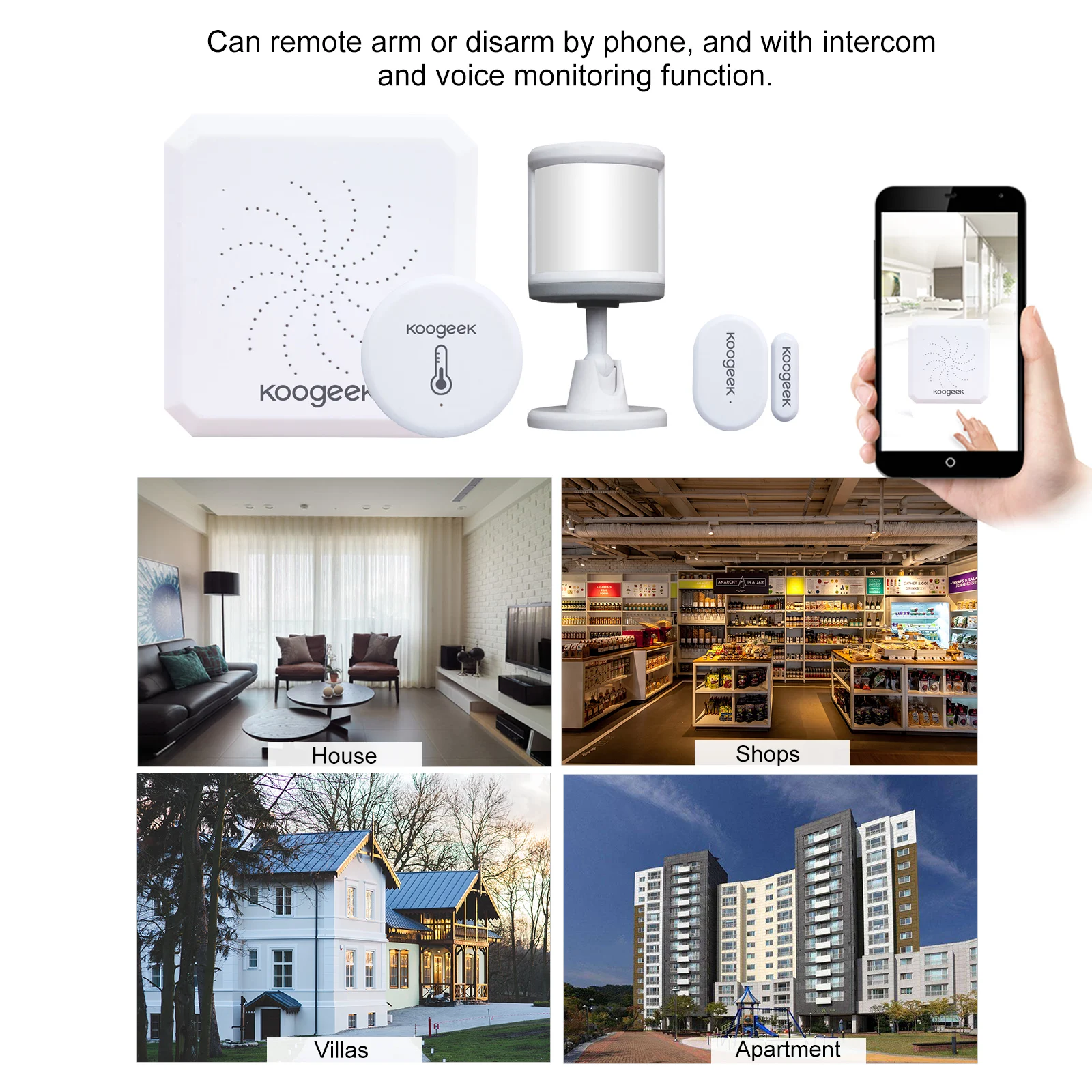Wireless WiFi Smart Home Security Alarm System Zigbee Gateway Host PIR Motion Detector Wireless Magnetic Door&Window Sensor Temp