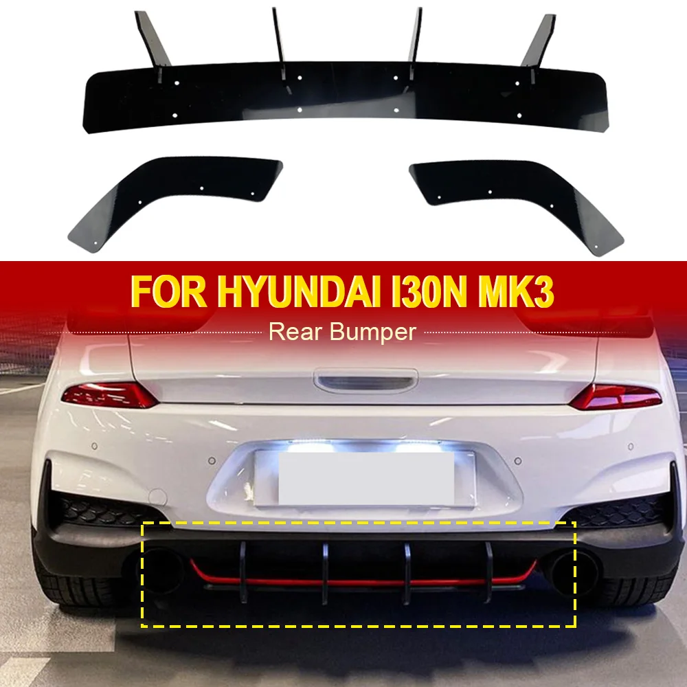 For HYUNDAI I30N MK3 Hatchback Rear Bumper Spoiler Lip Diffuser ...