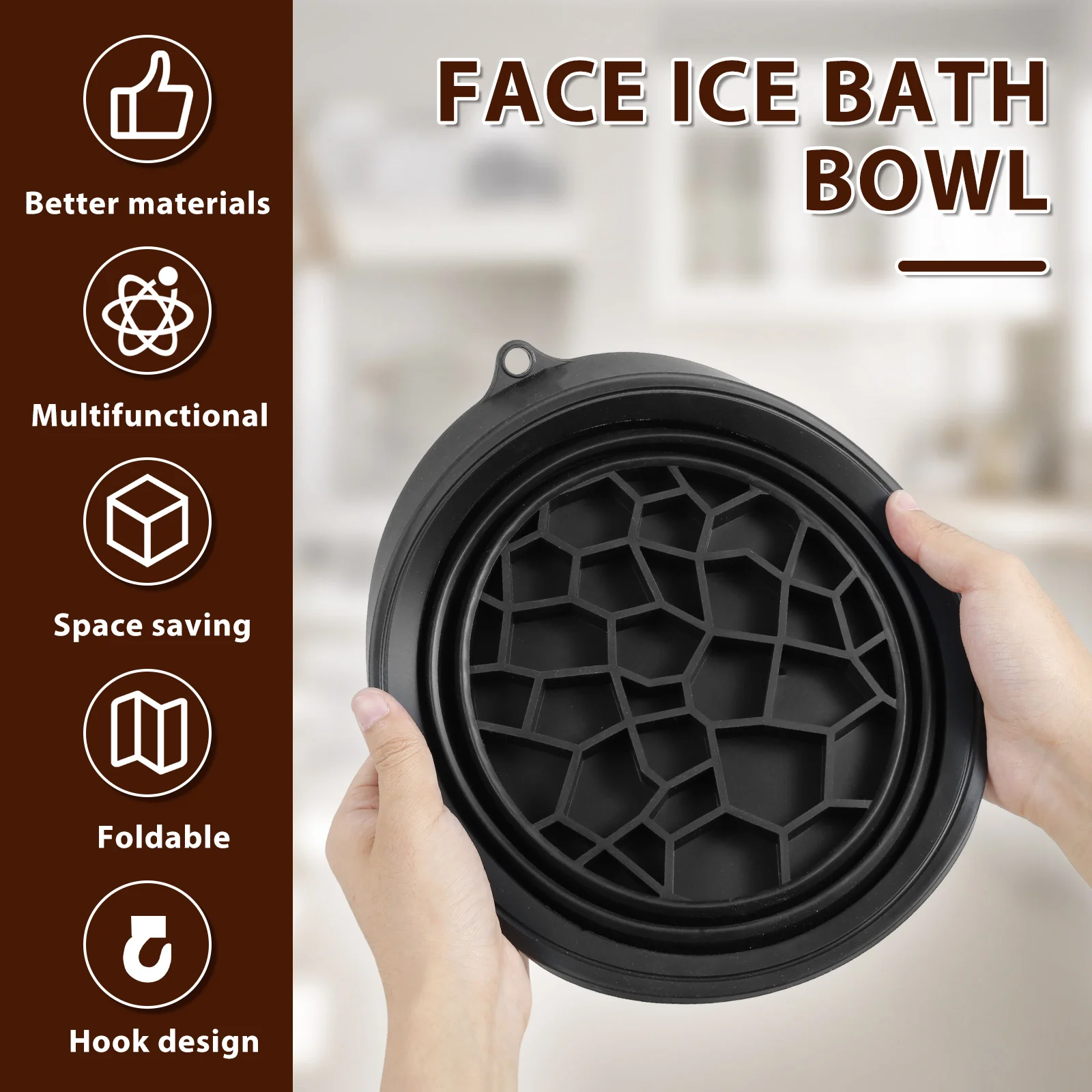 Silicone Foldable Facial Ice Bath Basin for Skincare