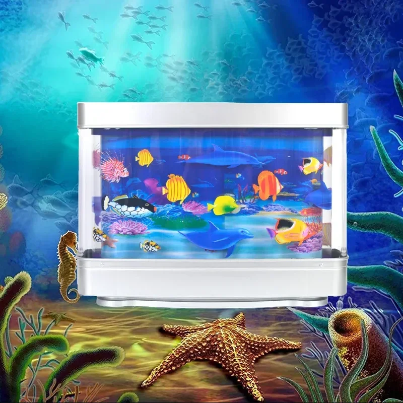 

Artificial Tropical Fish Tank Lamps Aquarium Decorative Night Light Virtual Ocean Dynamic LED Table Lamp Cute Room Decor Gifts