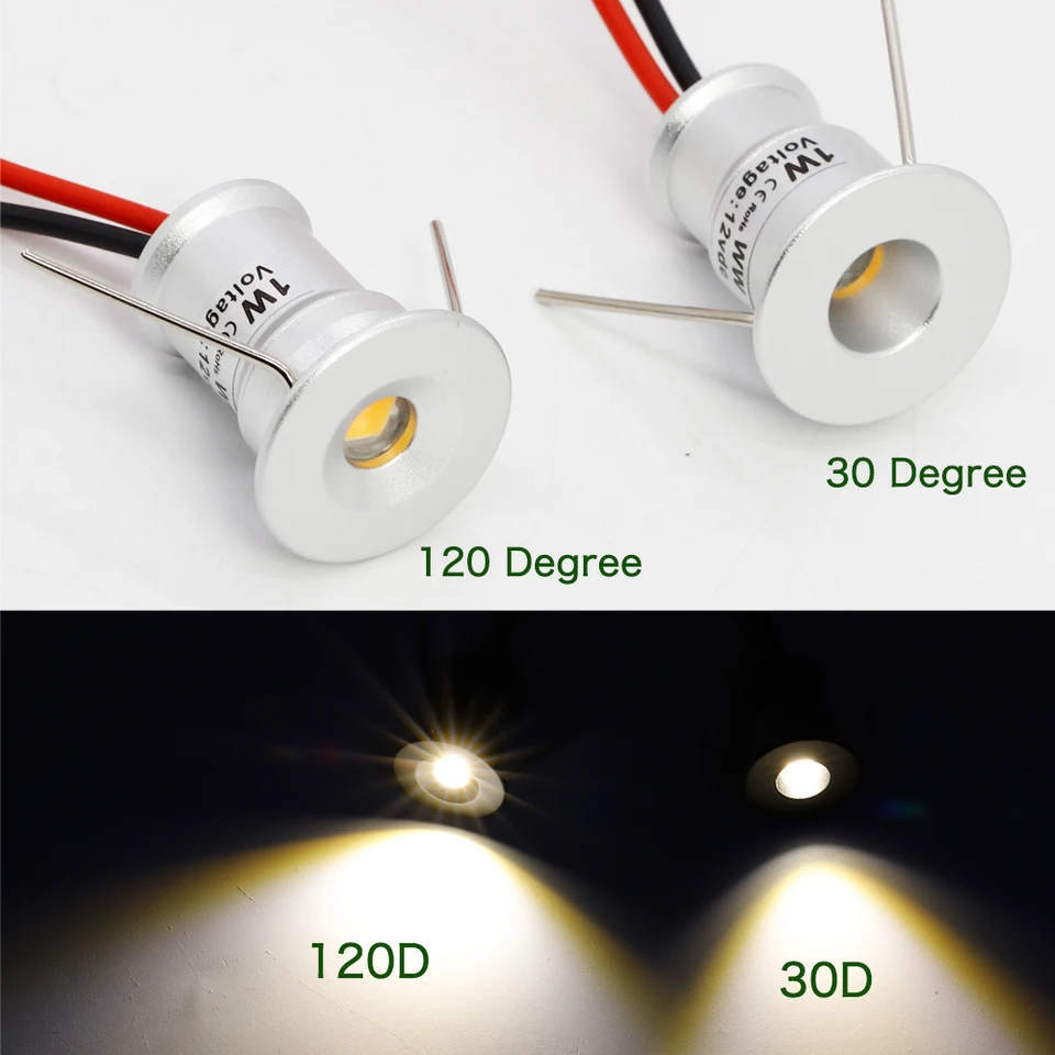 Mini LED Downlight 12V 1W Plafondspot 15mm Inbouwdimbare Spot Light met