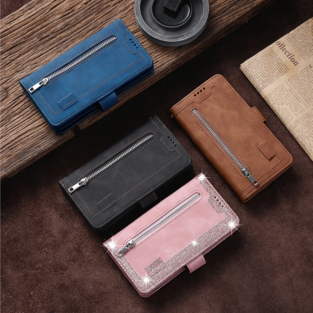Premium 9-Card Zipper Wallet Case with Wrist Strap - Carnival Edition