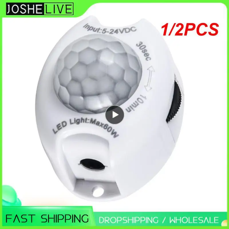 

1/2PCS Motion Sensor DC 5V 12V Light Switch Movement Detector Activated Timer Automatic PIR Motion Sensor LED Strip Light Module
