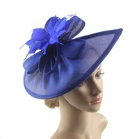 Lady Fascinators Pillbox Hat, Flower Headband with Hair Clip, Cocktail Tea Party Headwear with Veil and Feather for Women 4