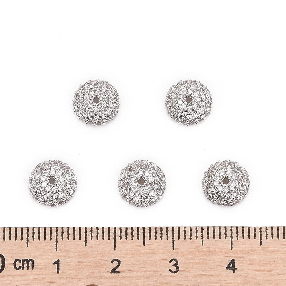 20 Stück mehrfarbige Messing-Micro-Pave-Zirkonia-Perlenkappen, halbrunde Kuppel 8x3mm mit 1mm Loch für DIY-Schmuckherstellung – Detail 12