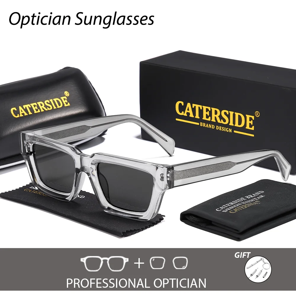 CATERSIDE Damen-Sonnenbrille mit dickem Rahmen, hochwertige verschreibungspflichtige Brillen für Herren, personalisierbar, individuell anpassbar, einfache Suneyeglass UV400 – Detail 11