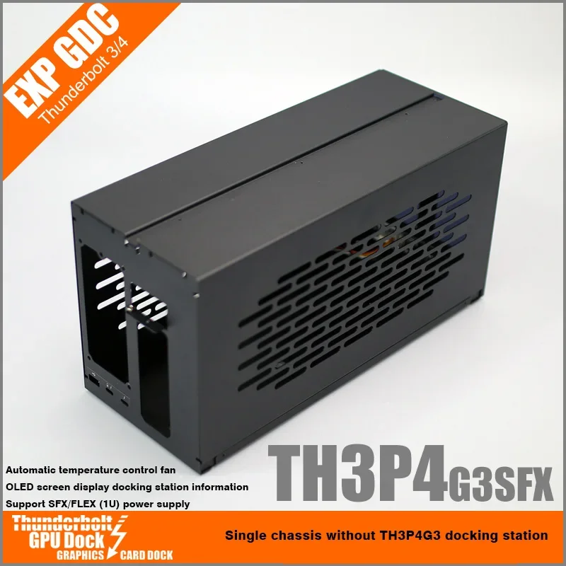 Caixa de Alumínio com Moldura de Metal Caixa de Habitação Placa Gráfica Externa Egpu Display Oled Kit de Ventiladores de Refrigeração Th3p4g3 Thunderbolt3 Gpu Doca