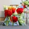 Tulip Flower Pillowcase Bedroom Home Office Decorative  Square 4