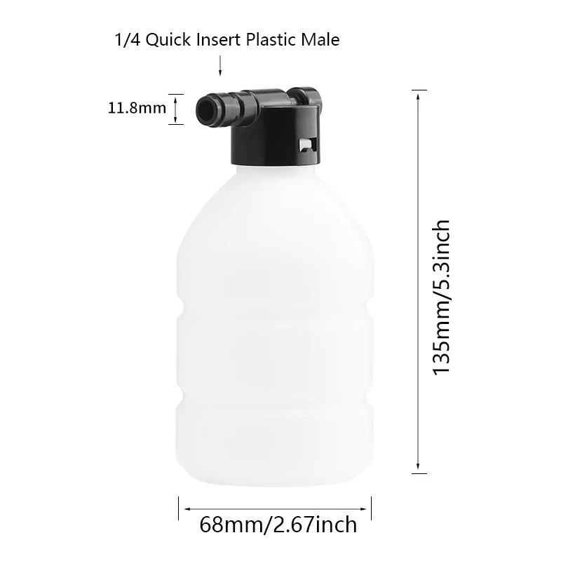 세차용 폼 랜스 발생기, 압력 세척기 기관총용 폼 포트, 1/4 인치 조절 가능, 300ml