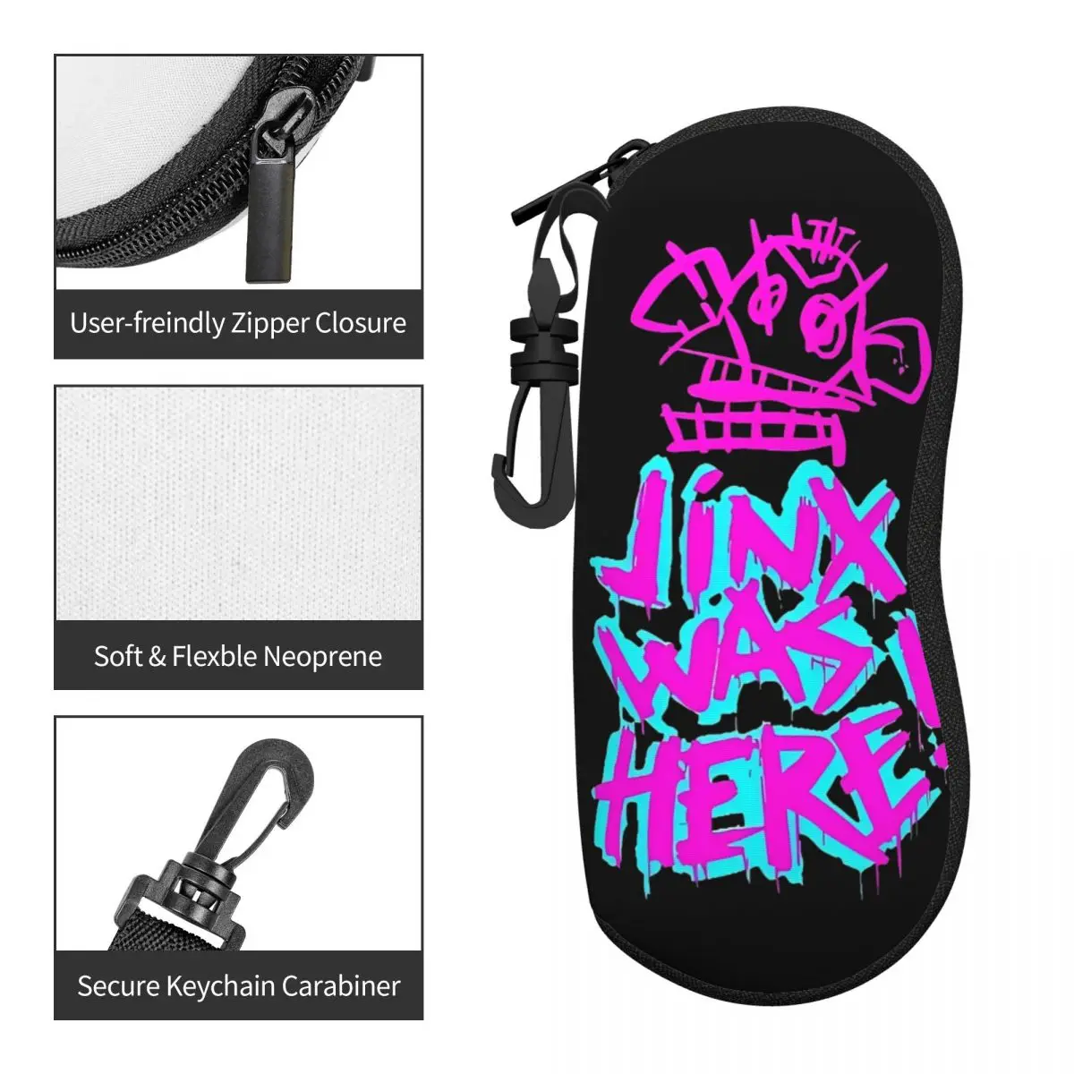 Monkey Jinx Glasses Case Printing Arcane League of Legend Glasses Storage Box Small Glasses Box 3