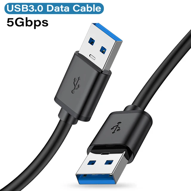 Cable de extensión USB 3,0 USB macho a macho 5Gbps Cable de datos de transmisión rápida USB3.0 para ordenador portátil a disco duro móvil TV 5