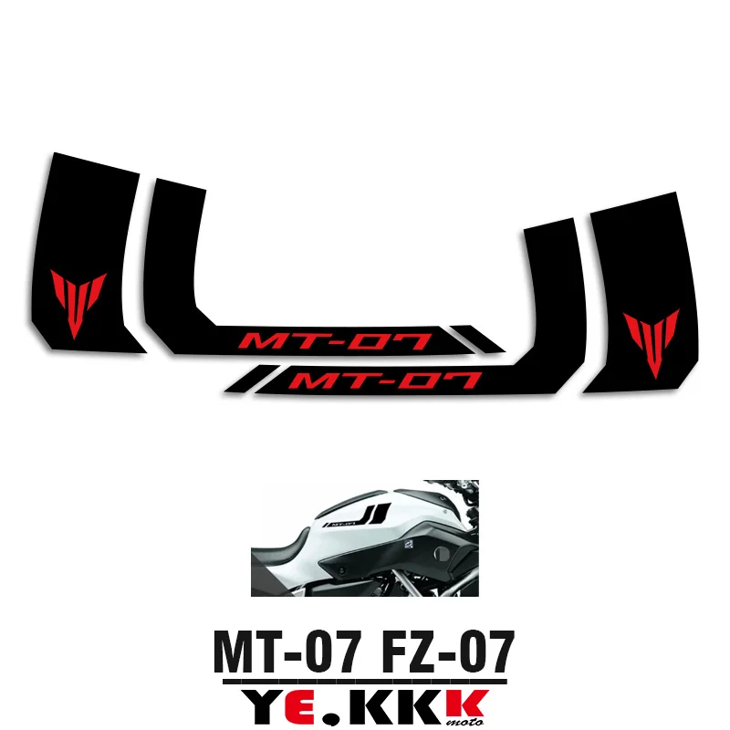 For YAMAHA MT07 MT-07 FZ07 FZ-07 Sticker Decal Twin Stripes Fuel Tank Sticker MT07 Decal