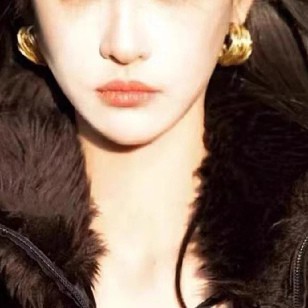 Báthory Elizabeth 2023 French Designer Personality Exaggerated Irregular 24K Gold Twisted Earrings Women Luxury Jewelry Party