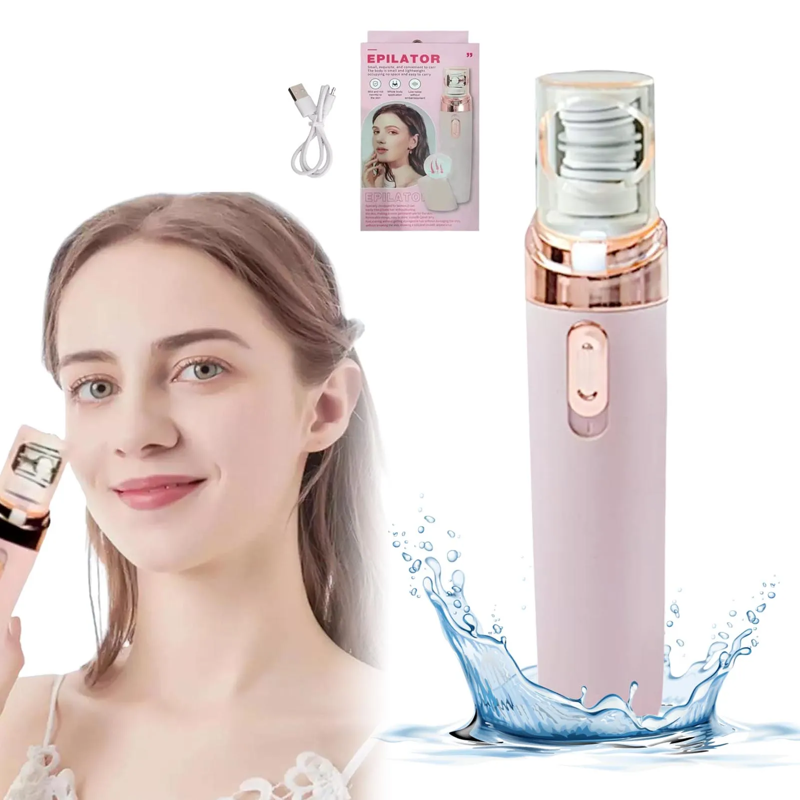 2-in-1 Painless Womens Hair Remover Handheld Electric Skin Hair Remover for Private Parts Shaving Removal