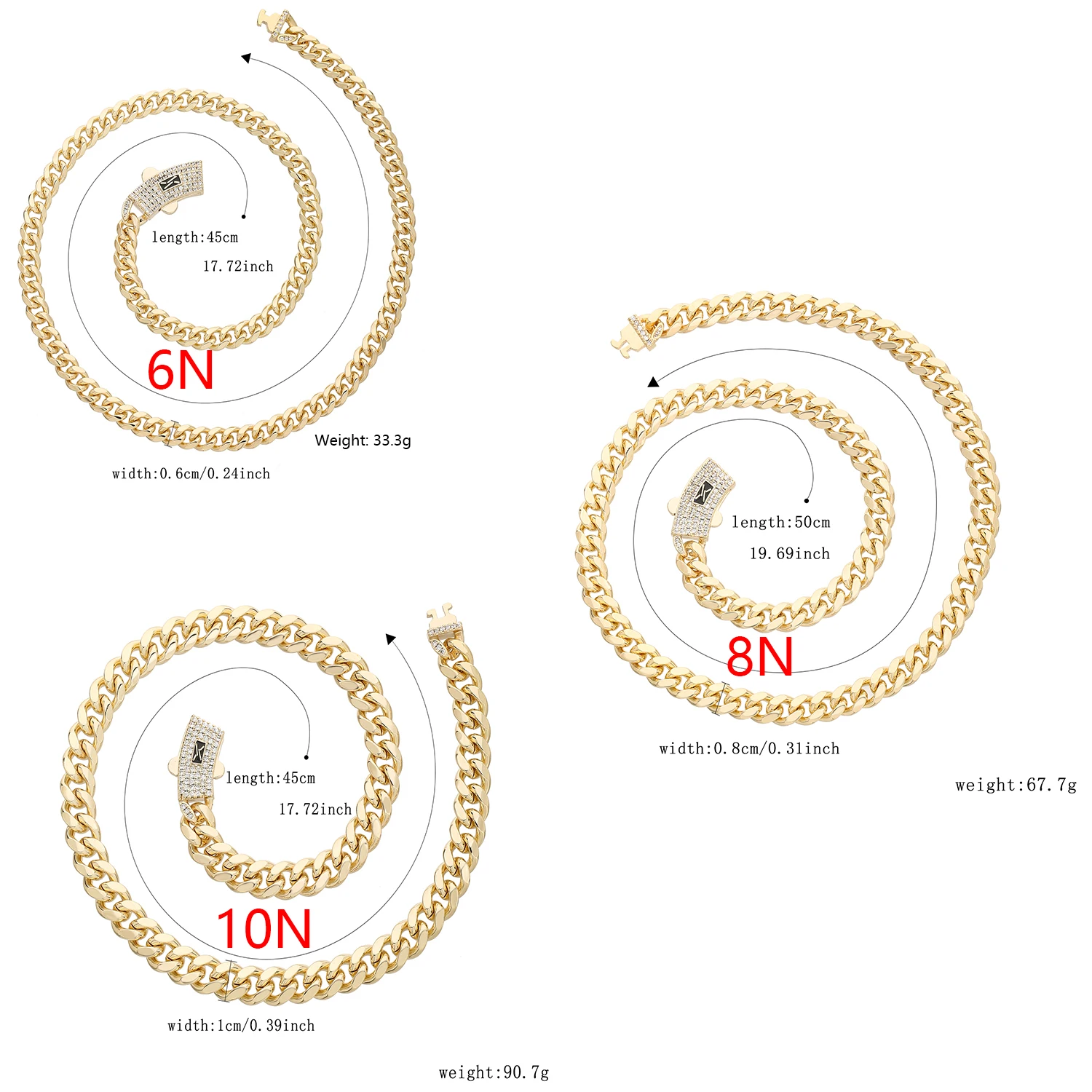 2024 New Monaco Jewelry Necklace Hip-Hop Men and Women's Daily Decoration Chain 4