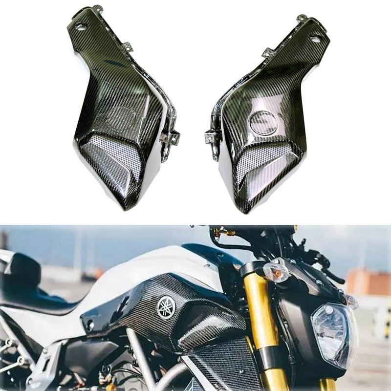 

For Yamaha MT07 FZ07 MT-07 FZ-07 2014-2017 Motorcycle Fairing 3k Carbon Fiber Upper Side Air Intake Panels Protection Covers