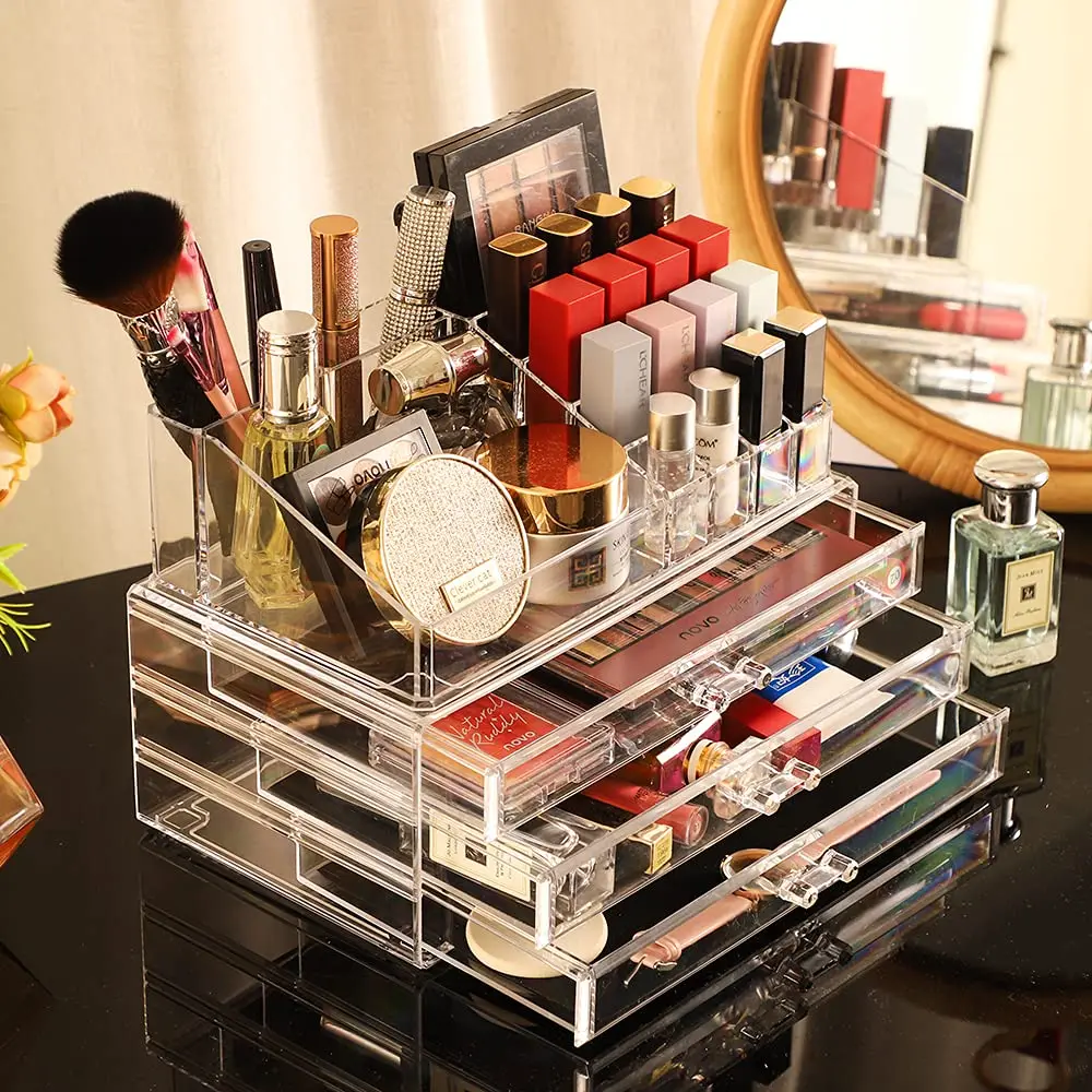 Acrylic Makeup Storage Organizer Drawers  Makeup Organizer Cosmetics  Storage - Clear - Aliexpress