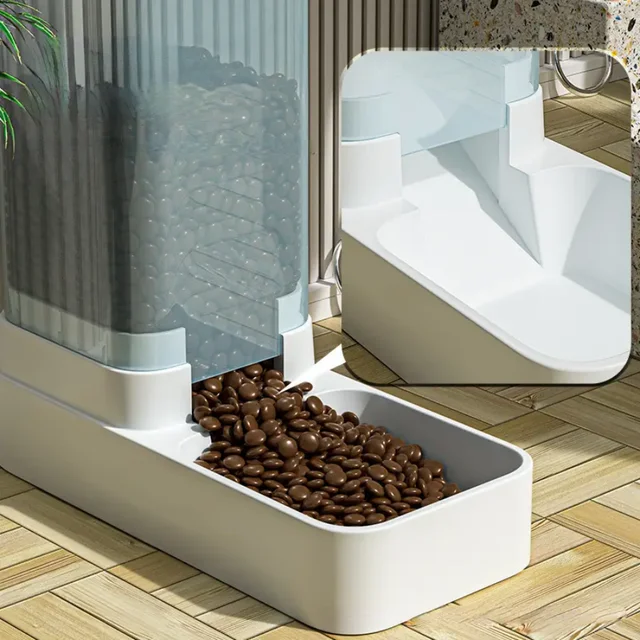 1pc/2pcs 1.5kg/3.3L Convenient And Stylish Automatic Pet Feeder And Water Bowl Set For Indoor Dogs/Cats 4