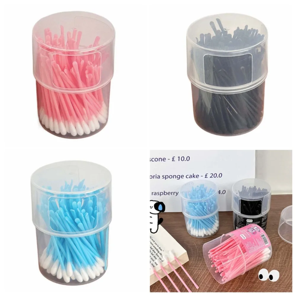 100Pcs/set Nose Lipstik Ear Cleaning Double Head Cotton Swabs Cotton Bud Eyelash Extension Glue Removing Makeup Cotton Stick