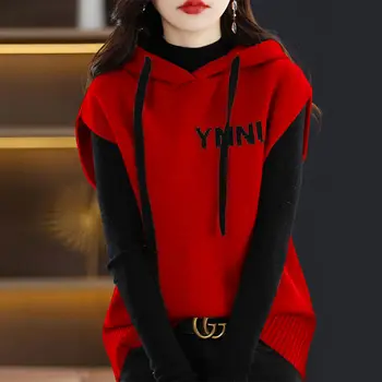 심플한 여성용 풀오버, 단색 여성 의류, 캐주얼 후드 스웻셔츠, 얇은 단색 티셔츠, 가을 겨울, 신상