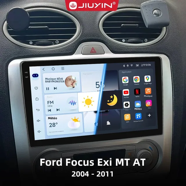 JIUYIN 9 pouces écran IPS pour Ford Focus 2 2004 - 2011 Android 13 lecteur multimédia de voiture Android Auto autoradio GPS Navi CarPlay 1