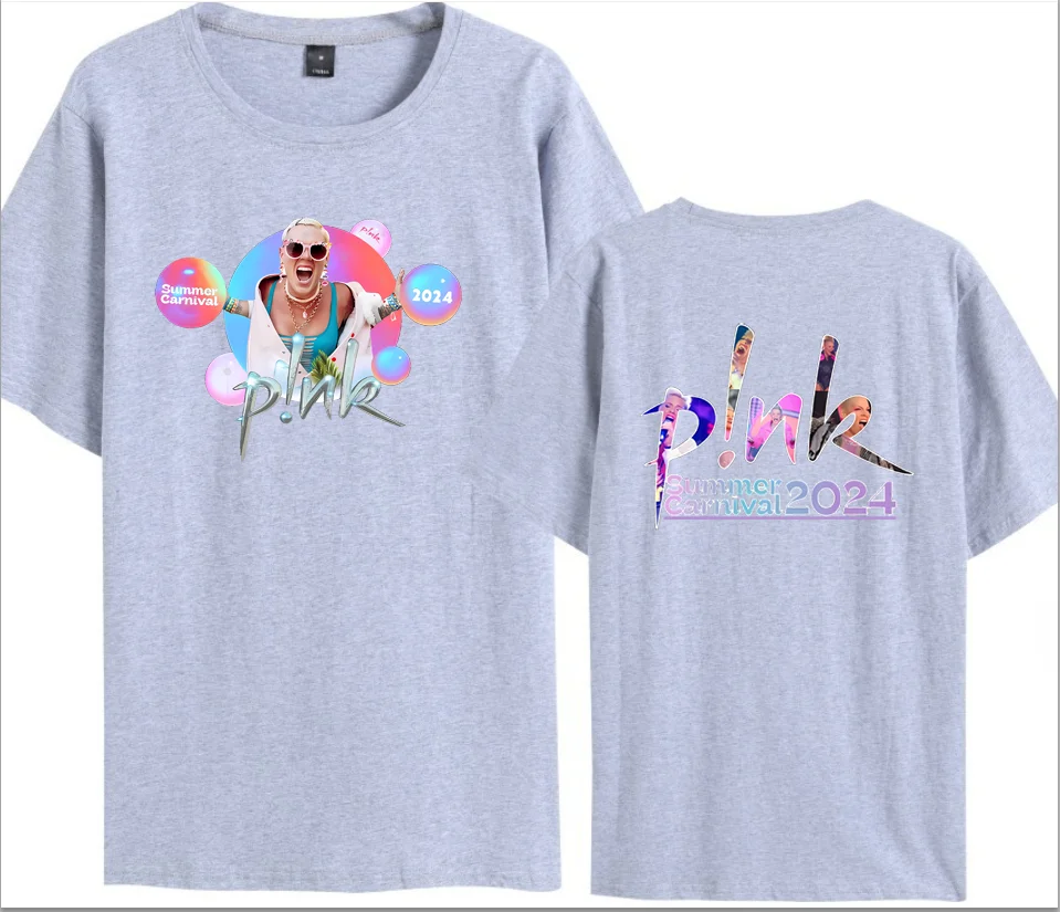 ピンクのシンガーTシャツ,夏のカーニバルウェア,ファンシャツ