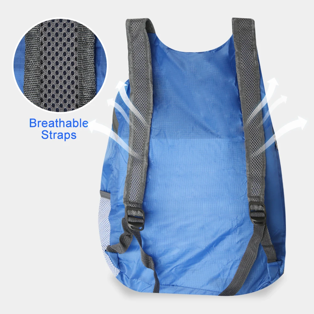Zaino da trekking ultraleggero da esterno da 20 litri Ciclismo Viaggi Sport Borse per il tempo libero pieghevoli portatili impermeabili per attrezzature da campeggio - immagine 3