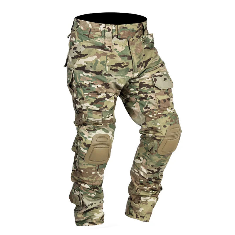 

Men Combat Pants With Knee Pads Military Airsoft Tactical Cargo Sport Trousers Camouflage Multicam Trekking Hunting Clothes