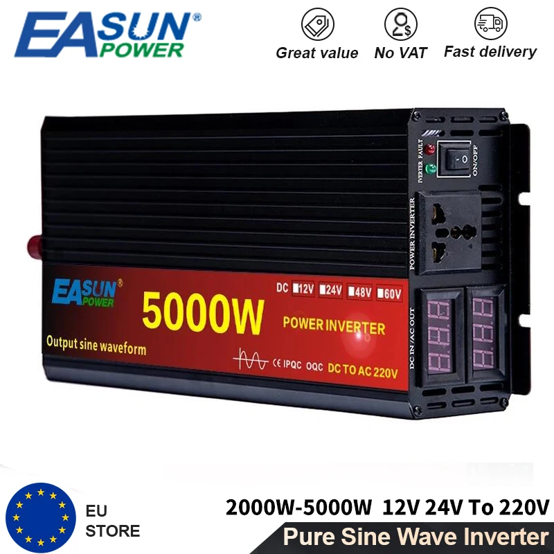 2000W 3000W 4000W Inversor 12v 220v Onda Pura Pure Sine Wave Inverter  Inversor De Corriente Para Auto Power Converter for Car