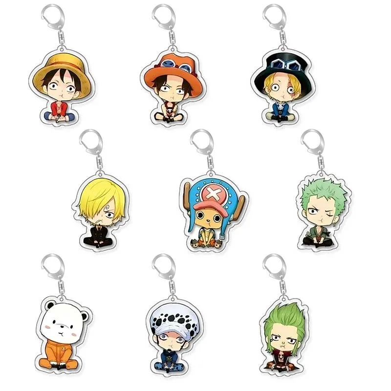 

One Piece Cartoon Zoro Keychain Cap Luffy Anime Action Figure Sanji Home Car Key Decorate Children Birthday Gifts Christmas Gift