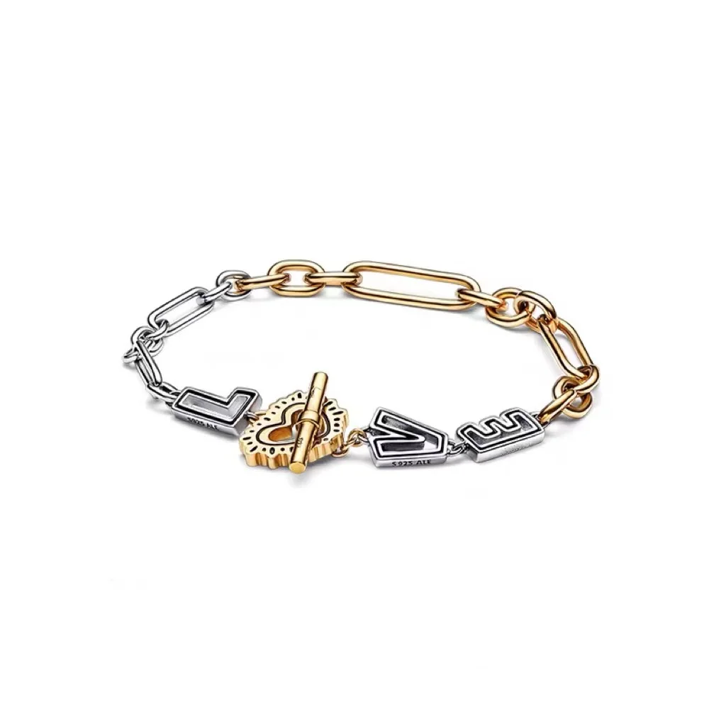 

Pan Luminous Love T-shaped Double color Bracelet