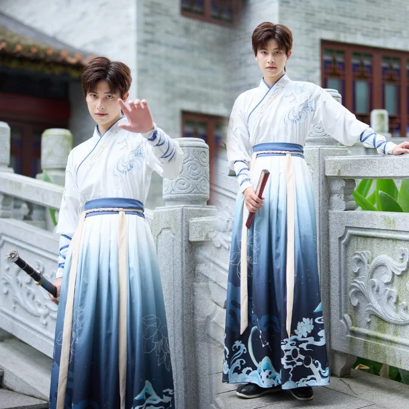 

Traditional Hanfu Dress Man Han Dynasty Costume Chinese Ancient Swordsman Clothing Male Kimono Tang Suit Student Hanfu Uniform