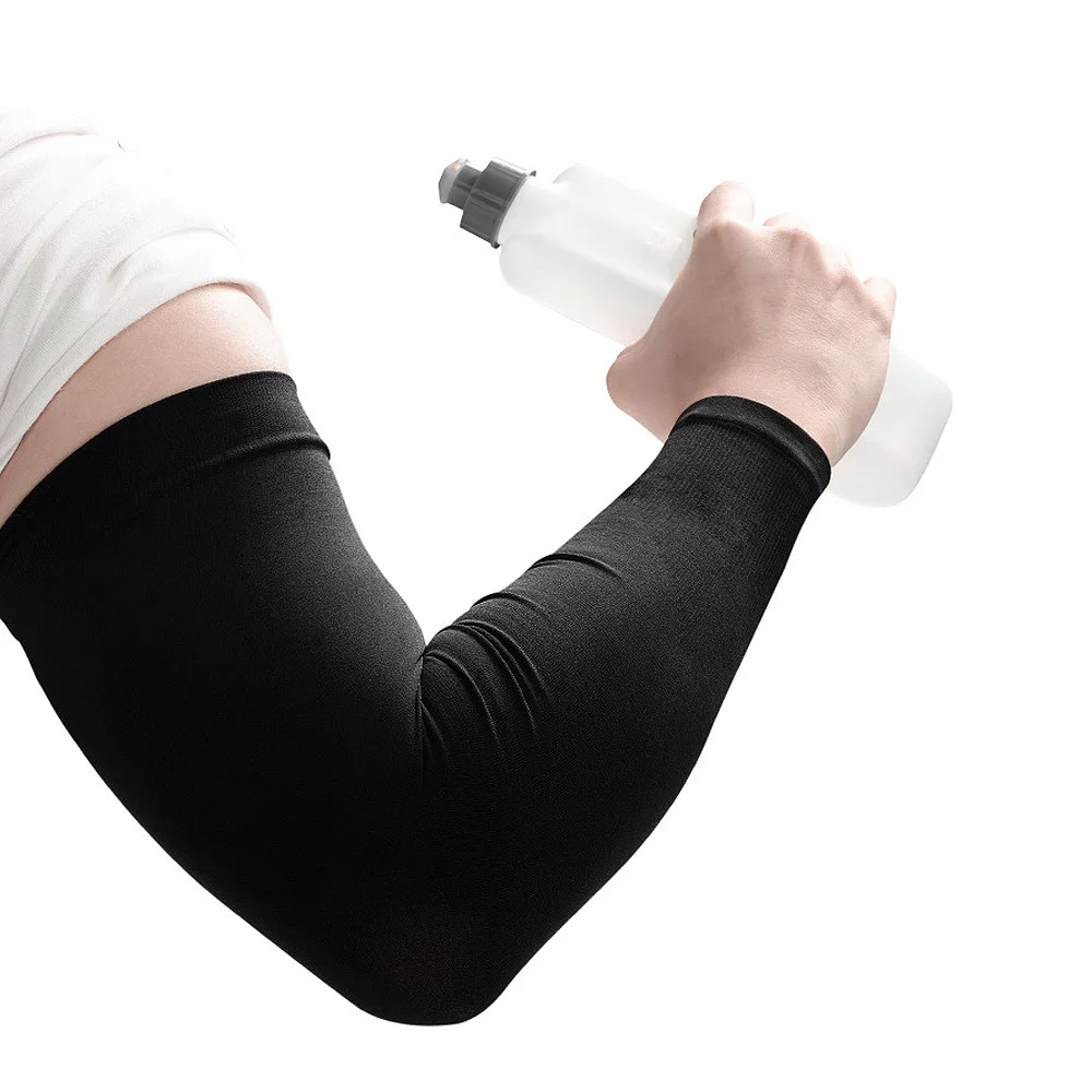 Muscular Arm Sleeves Sun Protection Arm Sleeves Ice Arm Sleeves Men Extra Large Summer UV Protection Fitness Cycling Ice Silk Breathable Cooling Driving Fishing Arm Cover
