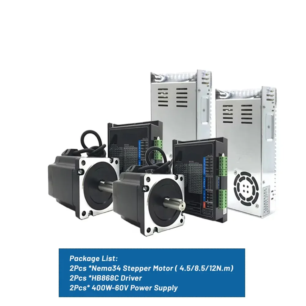 1-5Axis Nema34 Stepper Motor HB860C Drive 400W Power Supply Kit