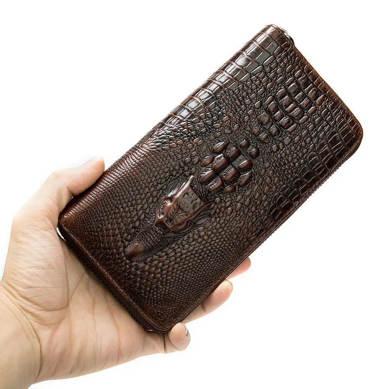 

New Real Genuine Leather Big Money Bag Unisex Long Wallet Coin Purse Designer Men Women Carteira Wallet Cow Leather Phone Pocket