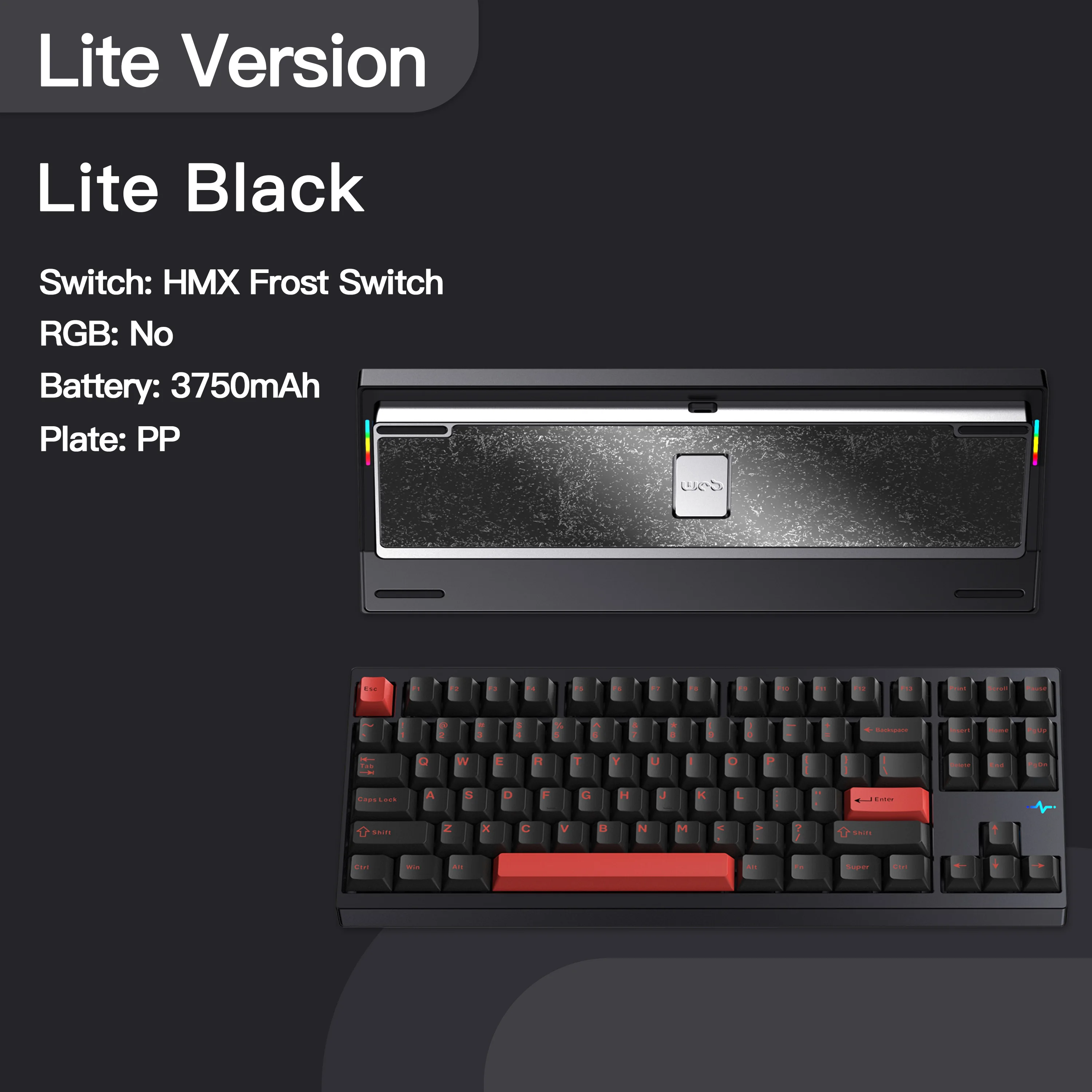 WOBKEY crush80 メカニカルキーボード 黒赤 Beta] Crush 80 Beta – WOBKEY