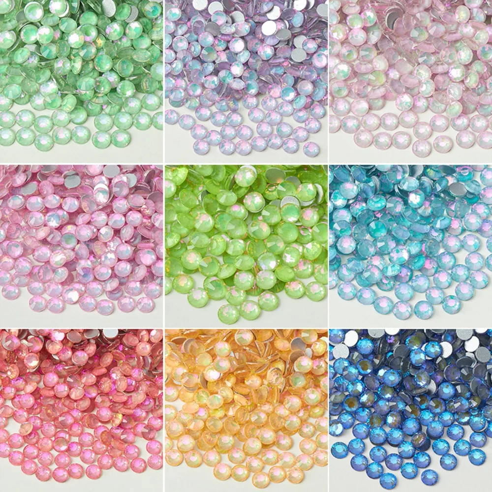 1440 pièces de strass en verre à dos plat, cristaux AB, tailles variées pour le nail art, les vêtements, l'artisanat et la décoration de bijoux 1