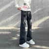 Streetwear Ripped Jeans Men Autumn Black Flared Trousers Casual Y2k Vaqueros Pantalones Hombre Winter Street Hole Denim Pants 1