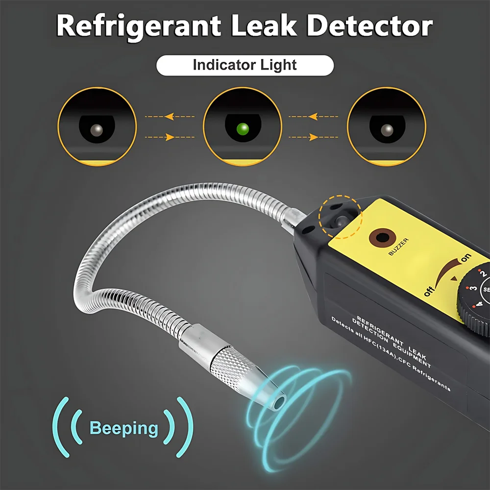 Gas Leak Detector Gas Leakage Tester Car Air Conditioner AC Freon Halogen Gas Leak Detector with Probe Diagnostic Tool WJL-6000S